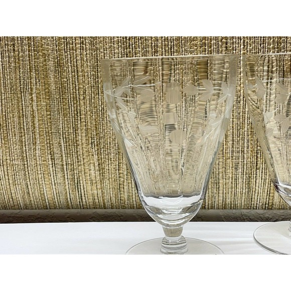 Grape flower etched parfait glasses Vine Princess House Pattern - Picture 3 of 3